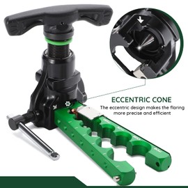 Antstone Flaring Tool Kit HVAC 1/4”-3/4” Copper Pipe Flare Tool 45° Eccentric Single Tubing Flaring Tool with Clutch Limit Piece for Refrigeration Air Conditioner Repair (5-in-1 Set)