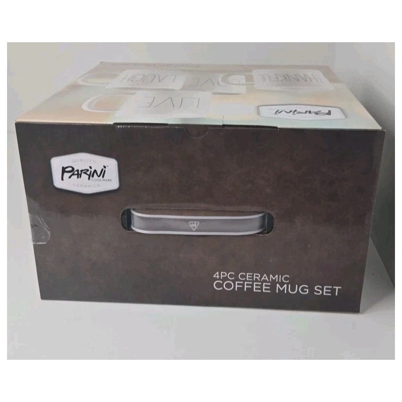 Parini Cookware 4 Piece Ceramic Coffee 12oz Mugs Live Love