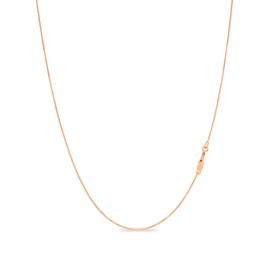 KEZEF 925 Sterling Silver Necklace for Women | Thin 0.7mm 18k Gold plated, Rose Gold chain for women, Silver chain necklace jewelry | cadena de plata 925 para hombre mujer