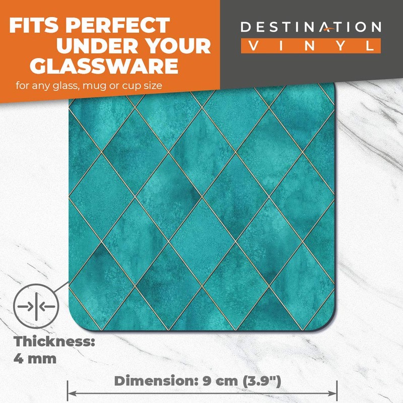 Great Coasters (Set of 2) Square/Glossy Quality Coasters/Tabletop Protection for