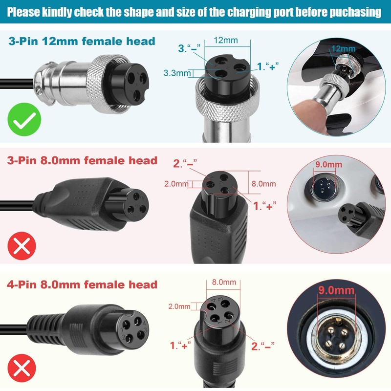 Tomatosd 24V 2A Battery Charger Compatible with Electric Scooter Electra