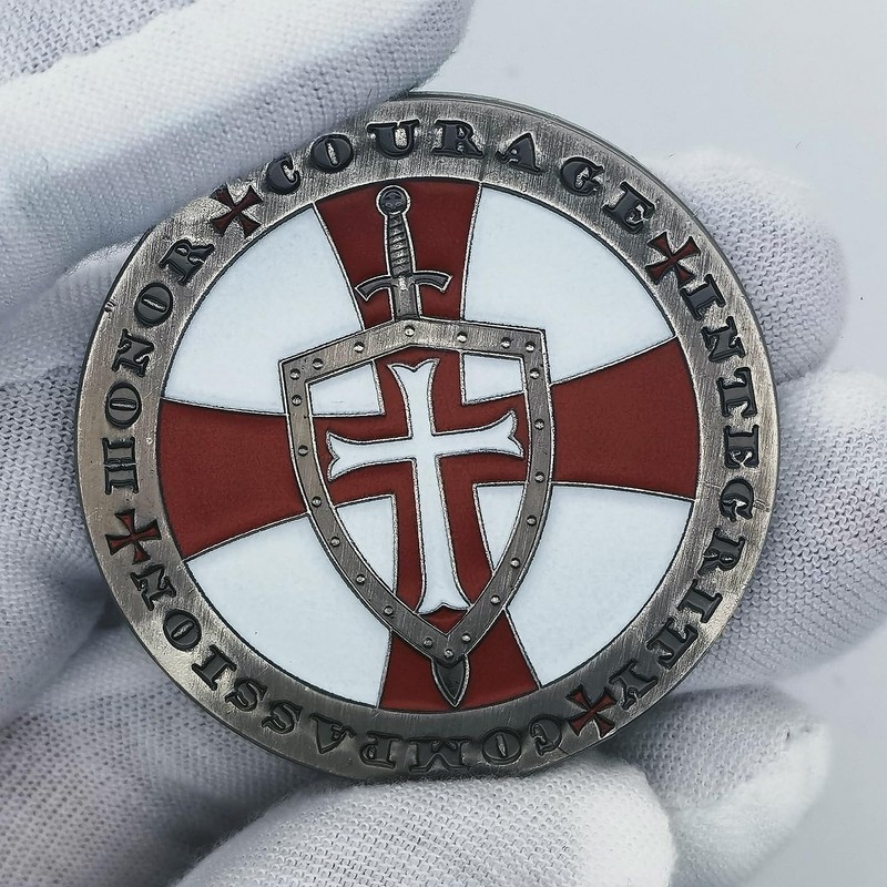 Knight Templar Challenge Coin Red Cross Religious Coin Inspirational Collection