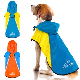 DQGHQME Rain Jacket Dog Raincoat, Dog Raincoat, Waterproof, Adjustable Rain Cape, Dog, Reflective Waterproof Dog Coat, Ultralight for Large, Medium, Small Pet Dog (XL)