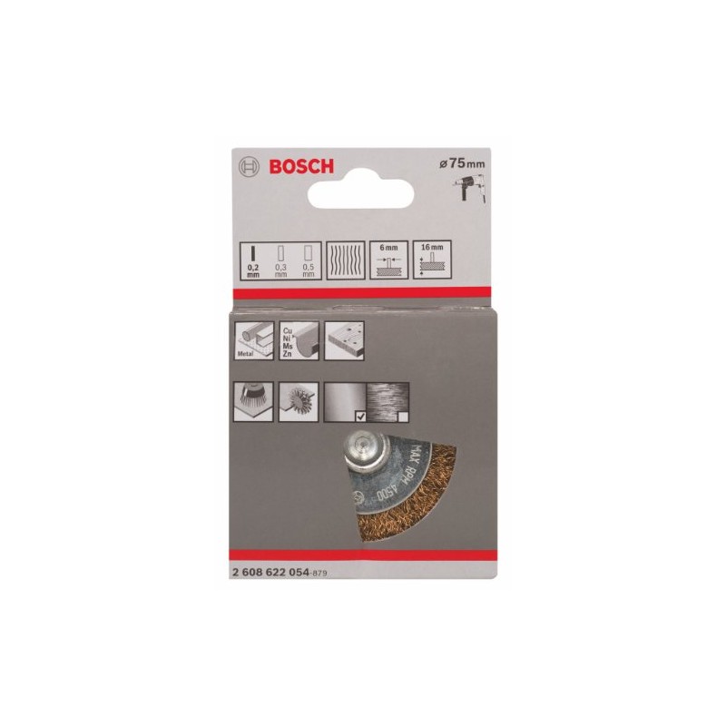 Bosch 2608622054 6 mm Shank Wire Wheel with 70 mm