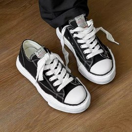 High Street MMY Canvas Shoes Unisex Designer Low-top Dissolve Sole Casual Board Sneakers BlackColor: White, EUR Size: 36