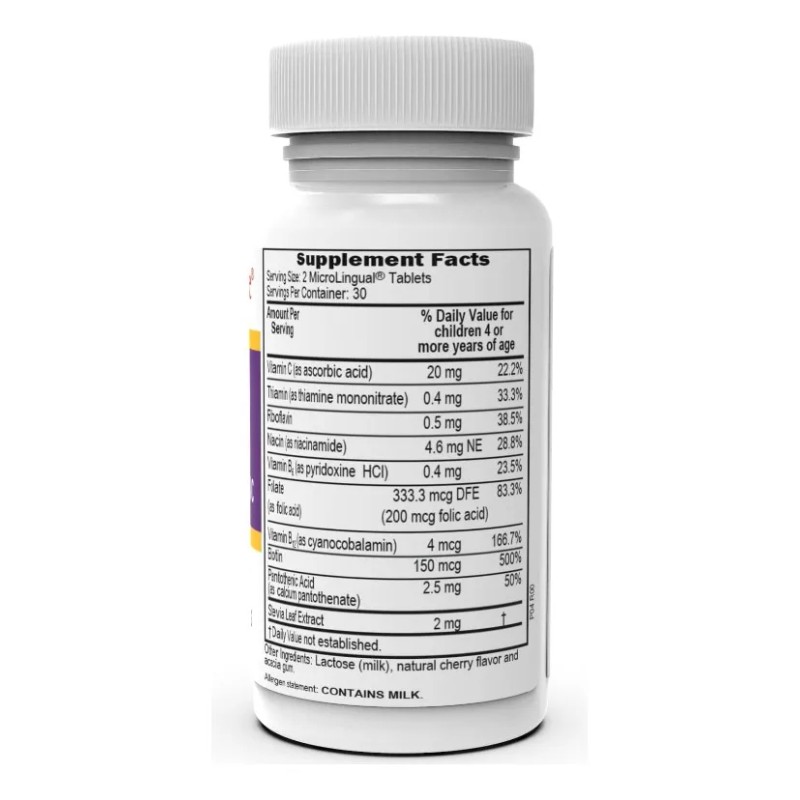 Complejo B Niños Apoyo Crecimiento Cerebro 60tabs Disolubles Sabor Cereza