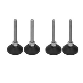 Garosa Soportes de Nivelación Giratorios para Muebles Ajustables, 4 Piezas Almohadillas en Nailon Caucho con Rosca M6 Altura 50mm, Soportes Estables y