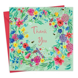 Twizler Thank You Card - Wildflowers Floral - Womens Thank You Card for Her Female Adult