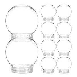 Luxshiny 10Pcs DIY Snow Globe Water Globe Clear Christmas Water Globe Plastic Empty Snow Globe with Screw Off Cap 270ml