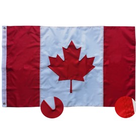 Canada flag Canadian Flag 2x4FT -(60x120cm) Embroidered Maple Leaf with Sewn Stripes Outdoors Indoors 210D Heavy Duty Polyester Flag Brass Grommets