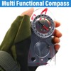 2pcs Waterproof Navigation Compass with Adjustable Lanyard, Multifunctional Map Ruler,