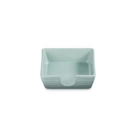 Le Creuset Stoneware Signature Cocktail Napkin Holder, 6 ", Sea Salt