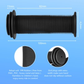 URAQT Bike Handlebar Grips, Solid Color Children's Bike Handlebars, Soft Non-Slip Bicycle Handle Grip, Rubber Handle Cover Universal Kids Bike Grips for Boys and Girls Kids Bikes(Black)