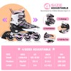 2PM SPORTS Cytia Pink Girls Adjustable Illuminating Inline Skates with