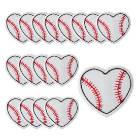 16 PCS Baseball Heart Iron on Patches – Easy-to-Use Sports Patches for Hats, Backpacks, T-Shirts & Jeans Jackets – DIY Accessories for Kids, Boys, Girls & Adults