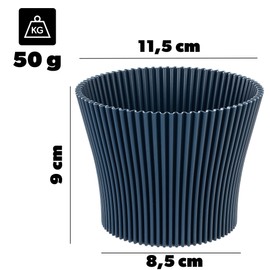 KADAX Small Plastic Flower Pot, Succulent and Herb Planter, Modern Planter for Indoor and Outdoor Use (Dark Blue, 11.5cm)