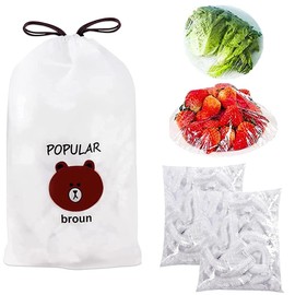 Pack of 300 cling film with elastic band, stretchy food storage bags, covers for bowls, used cling film in the family