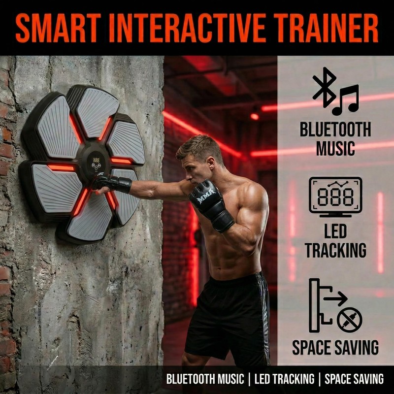 Music Boxing Machine, Smart Bluetooth Punching Trainer Wall Mounted with