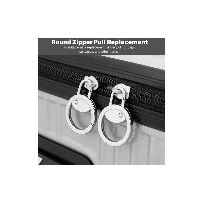 16 Pcs Zipper Pulls, Circle Zip Pull Replacement for Luggage