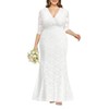 Plus Size Wedding Dress Bride White Women Lace Bridal Shower