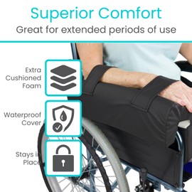 Vive Lateral Support Arm Trough for Wheelchair (1 Pc)- Armrest Pad Cushion Attachment - Arm & Elbow Rest Pillow Accessory for Elderly & Stroke Patients - Ergonomic Universal Fit, Easy Clean Waterproof