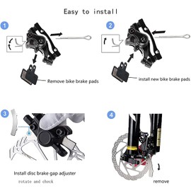 Voarge Bike Brake Pads, 4 Pairs for TRP Tektro Shimano Deore M315 M355 M515 M525 C501 C601 M375 M395 M415 M416 M446 M465 M475 M485 M486 And Replacement Other Same Design Bicycle Disc Brake Pads
