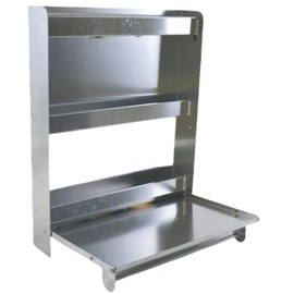 24"×17.5"×30" Aluminum Trailer Door Cabinet Organizer Senior Work Station Storage Flip Out Tray Spring Loaded Paper Towel Tensioner Suitable for Garage Bike Shop Silver