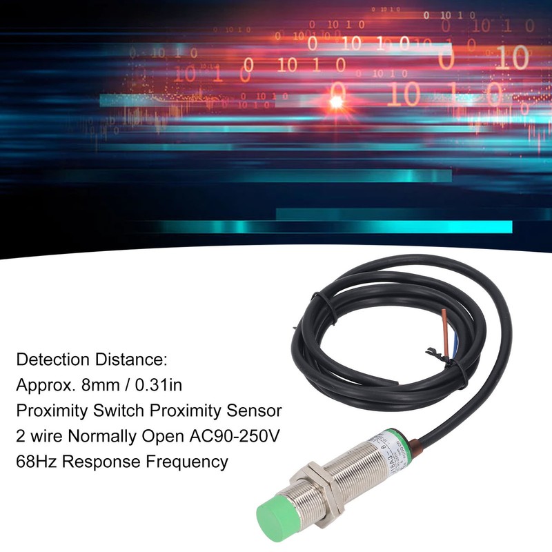5Pcs Proximity Switch 2 Wire Normally Open 68Hz Response Frequency