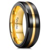 King Will 8mm Gold & Black Stainless Steel Spinner Ring