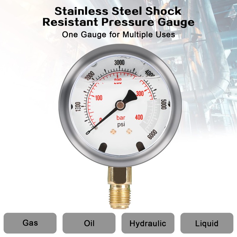 IMELBUFF Hydraulic Pressure Test Kit 25/40/60Mpa, 3 Gauges 11 Couplings