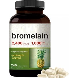 Nature Bromelain 1000mg 2400GDU from Pineapple 240 Caps Digestive Enzymes/Joint Support
