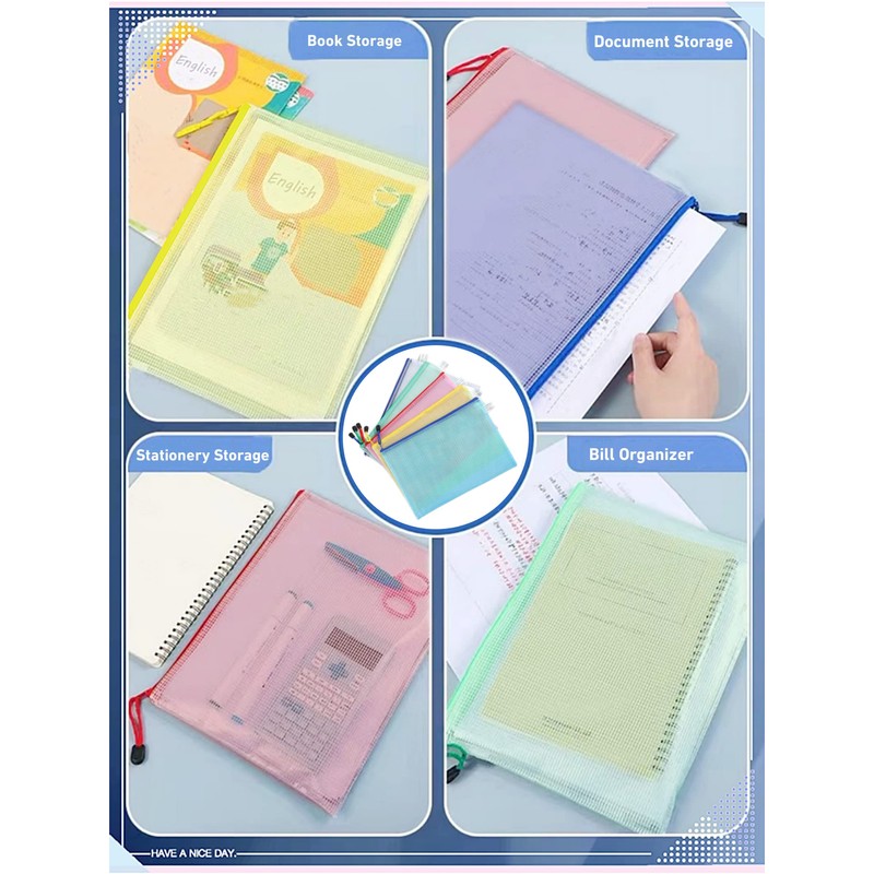 A4 Plastic Wallets 10Pcs A4 Zip Wallets File Folder Zip