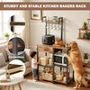 Bakers Rack with Storage,Microwave Stand with Drawer,6 Tier Coffee Bar