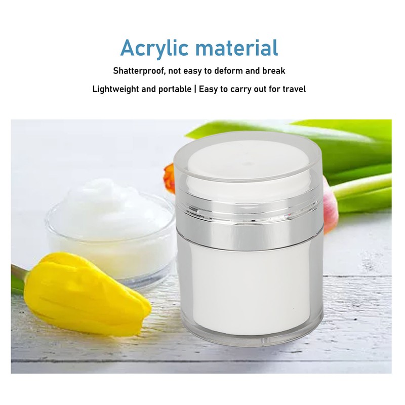 2pcs 50ml Cream Jar Refillable Empty Acrylic Vacuum Makeup Jar
