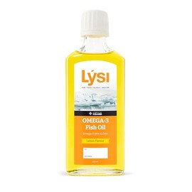 LÝSI, Omega 3 en Aceite de pescado, Mezcla de diferentes pescados, Sabor limón, Para toda la familia y embarazadas, Sin gluten y azúcar, 240 ml.