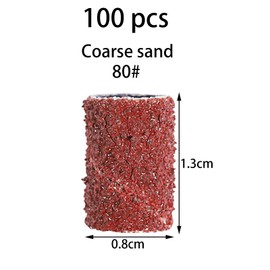 Pack of 100 Sanding Belts, Professional Nail Sanding Belts, High-Quality Sleeve Tips, Nail Grinder Tip Removal, for Nail Art Nail Design (#80)