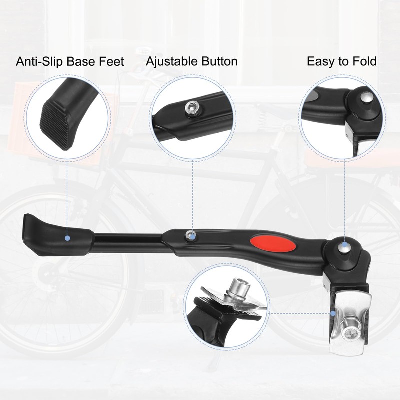 sourcing map Back Bike Kickstand Aluminium Adjustment Bicycle Center Mount