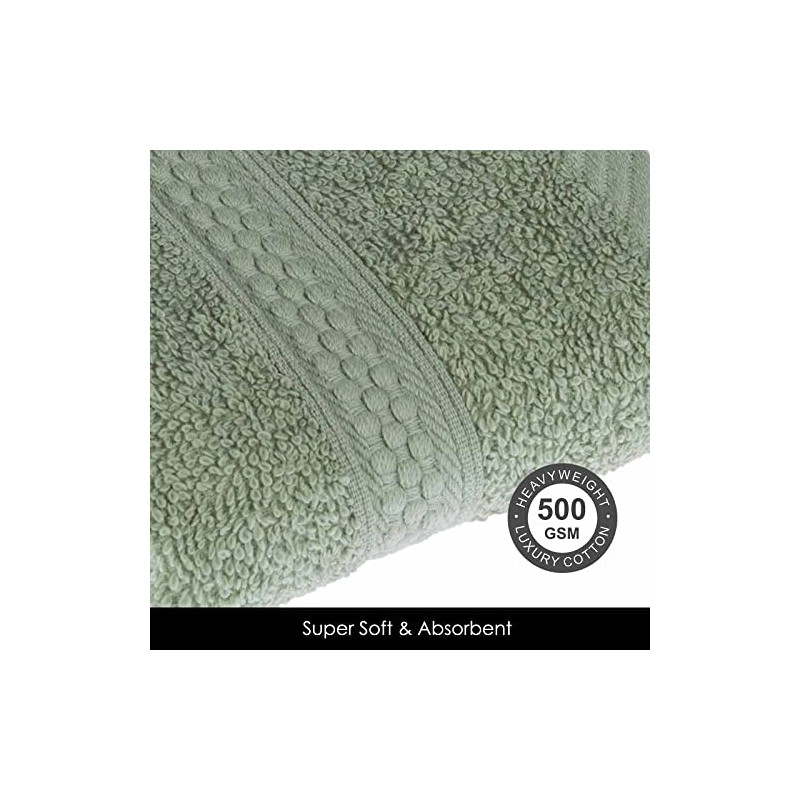 HOMESCAPES Sage Green Turkish Cotton Bath Sheet Super Soft Thick