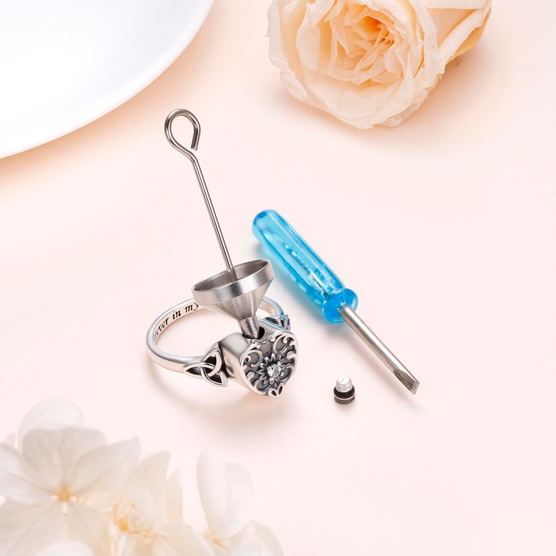 DAOSHANG Urn Ring for Ashes for Women 925 Sterling Silver