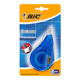BIC Cinta Correctora 4.2 mm Fcil de Aplicar Correccin Instantnea Hecha de PET Reciclado 12 metros de Cinta 1 Pieza                                    