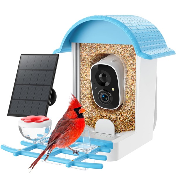 Bird Feeder with Camera, Smart Bird Feeder with Solar Panel,