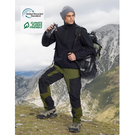 fit space Men's Reinforced Hiking Pants Tapered Zip Off Trekking Pants Convertible Vented (Olive,XX-Large)