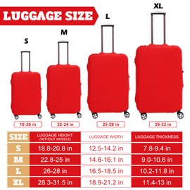 Washable Elastic Luggage Bag Cover, Travel Suitcase Protective Cover with Luggage Waterproof Stickers Labels for DIY Patterns, Dust Anti-Scratch Protector Bag (Red, XL(29"-32" Suitcase))