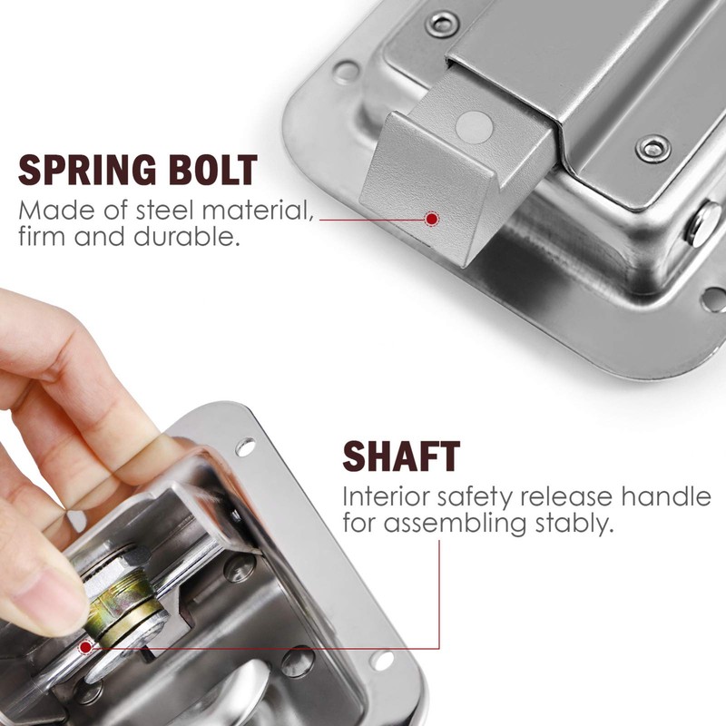 Stainless Steel Paddle Handle Toolbox Lock Paddle Latch Flush Mount