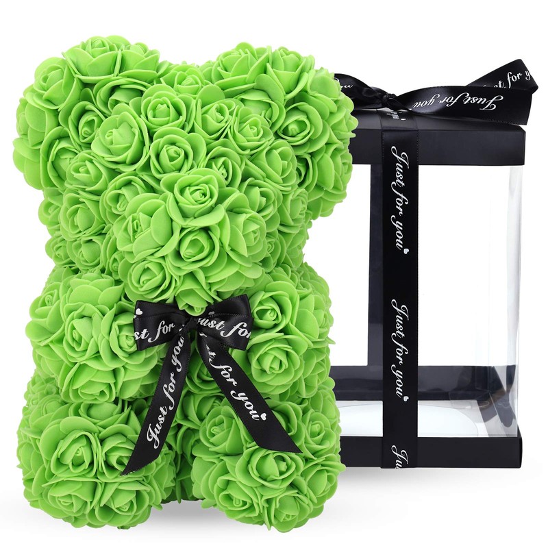 LINKLO Rose Bear Rose Teddy Bear -10 inch Artificial Rose