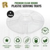 R-kay 4 Pack, 6 Sectional Clear Plastic Serving Trays for