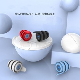 Reusable Safe Silicone High Fidelity Earplug, Concert Ear Plugs for Sleeping (Reduce 40dB), Swimming, Studying, Concerts, Noise Cancelling and Hearing Protection (Red and Black)