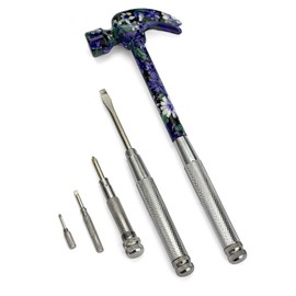 ENKAY - 6 in 1 Floral Hammer and Screwdriver, Multifunction Claw Hammer Tool with Flower Print (Pattern 5)