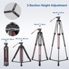miliboo 67" Video Tripod with One-Step Locking System，Aluminum Camera Tripod