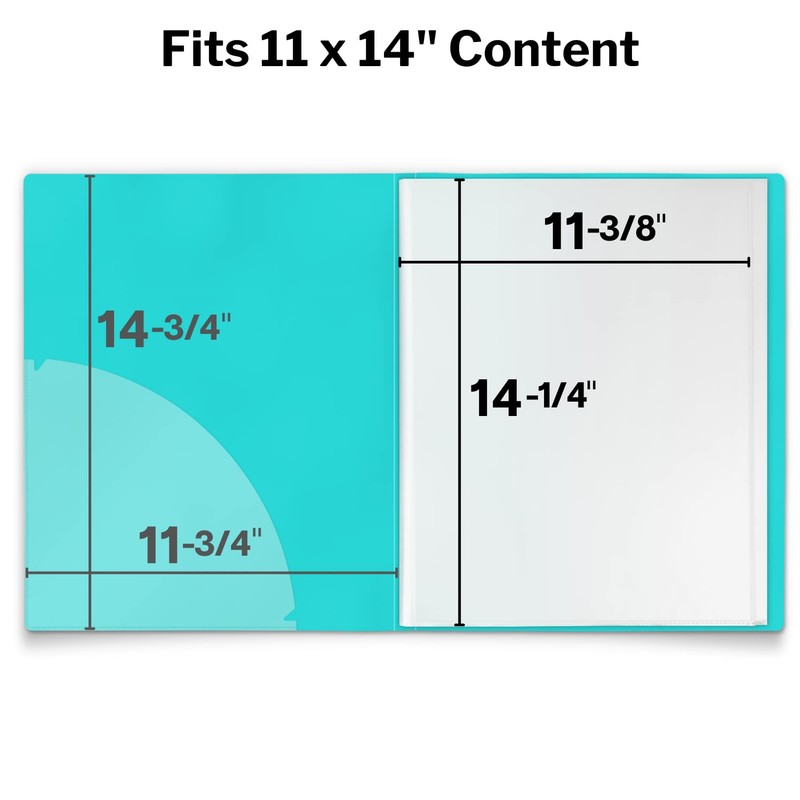 Dunwell 11x14 Portfolio Binder Folder (Aqua, Vertical) - Binder with